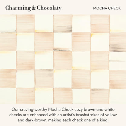 MACKENZIE-CHILDS Resin Pumpkin, Mini, Brown-and-White Mocha Check